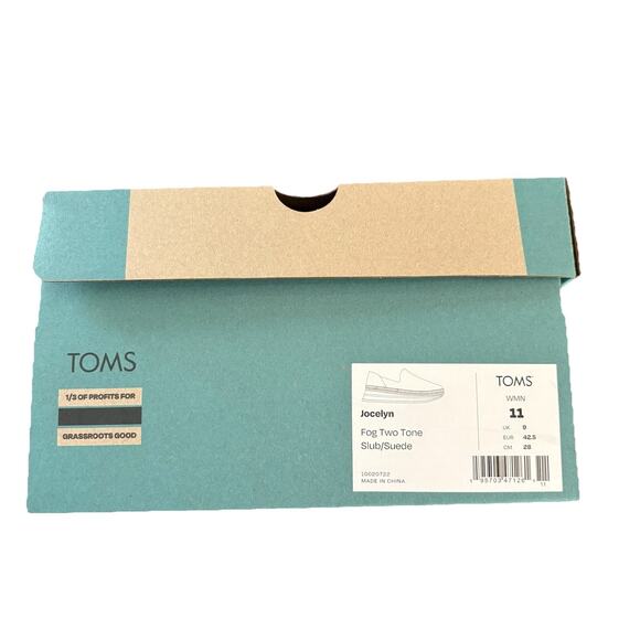 New TOMS Women's Jocelyn Espadrille Sneaker 11M Beige Two Tone Slub/Suede - Picture 9 of 9